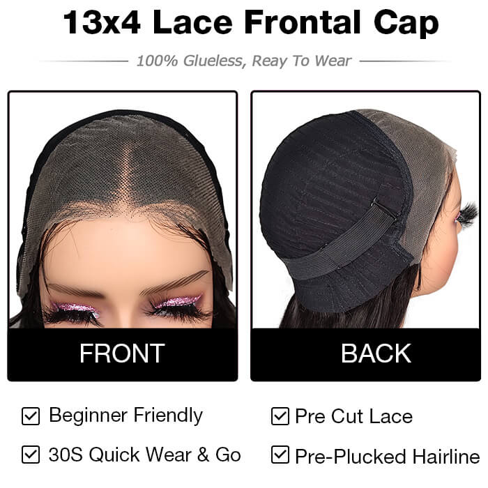 Body Wave 13x4 Pre Cut HD Lace Frontal Human Hair Wigs Glueless Wear A