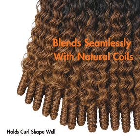 3 In 1 Half Wig | Blonde Burmese Curly with Black Roots No Glue Needed Install Filp Over Half Wig With Adjustable Drawstring