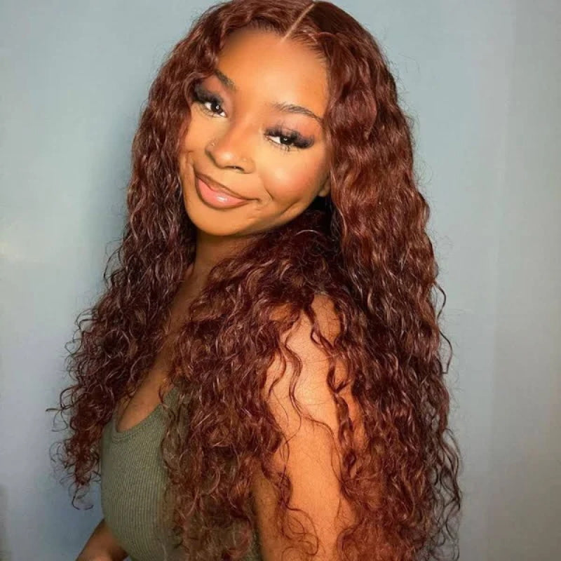 Glueless Water Wave 8x5 Pre Cut Lace Pre Bleached Knots Plucked Hairline 220% Density