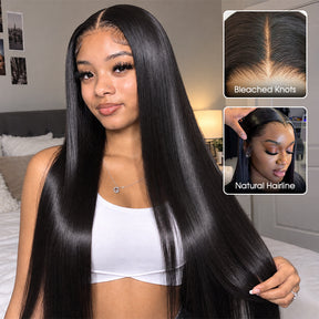 Melted HD Lace Straight Human Hair Wigs Glueless 13x6 Lace Frontal Wig for Beginners Pre Cut Lace