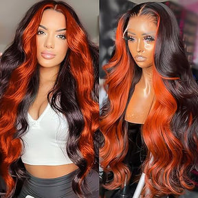 Ginger Orange Color 13x4 HD Lace Front Body Wave Wig