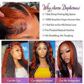 Ginger Orange Color 13x4 HD Lace Front Body Wave Wig