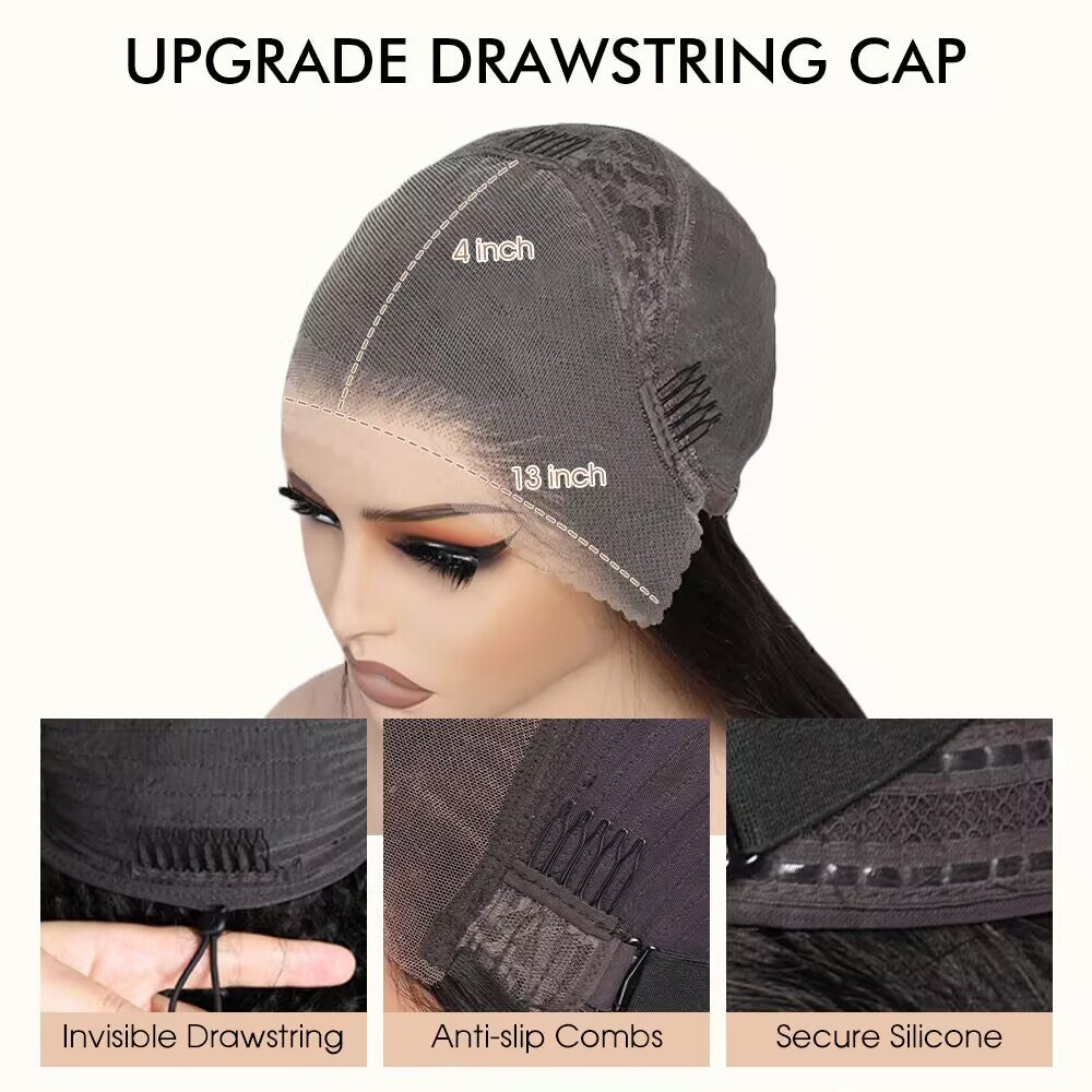 4C Edges Kinky Curly Human Hair Bob Wigs HD Lace Front Wigs With Curly Baby Hair