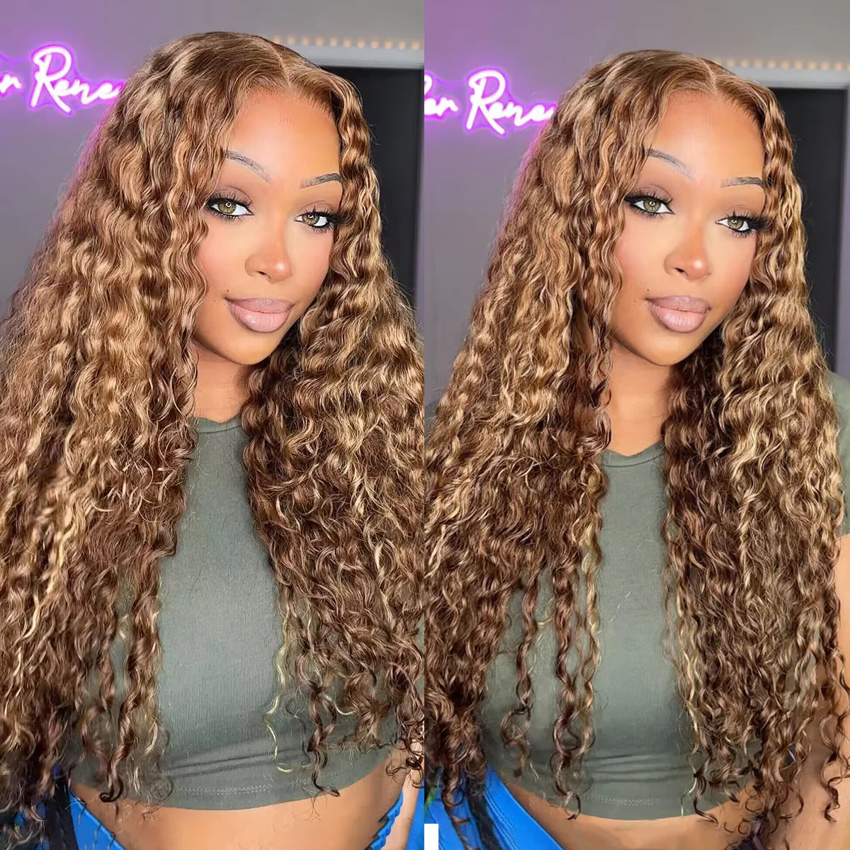 4/27 Honey Blonde Highlight Deep Wave 13x6 Wear Go HD Lace Front Human Hair Wig