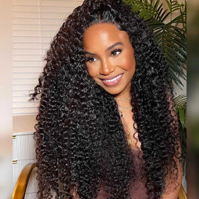 Curly Glueless Wig Wear Go Pre-Plucked 8x5 Pre Cut HD Lace Closure Human Hair Wigs