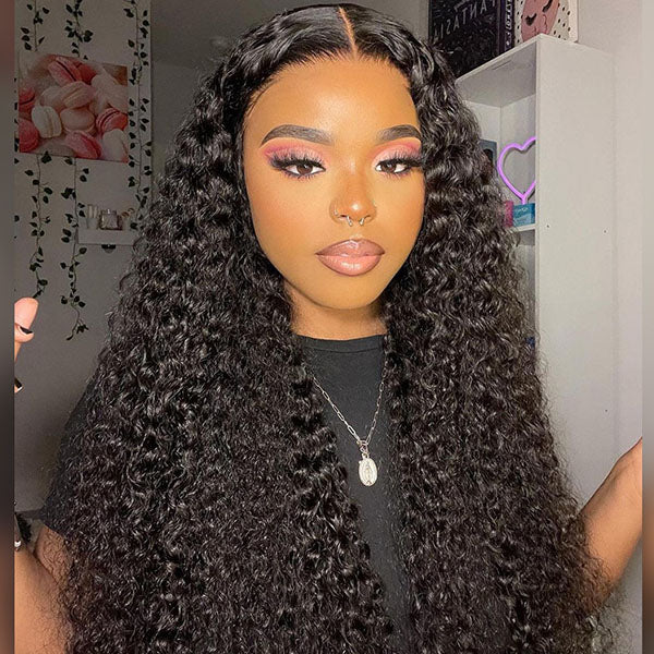Curly Glueless Wig Wear Go Pre-Plucked 8x5 Pre Cut HD Lace Closure Human Hair Wigs