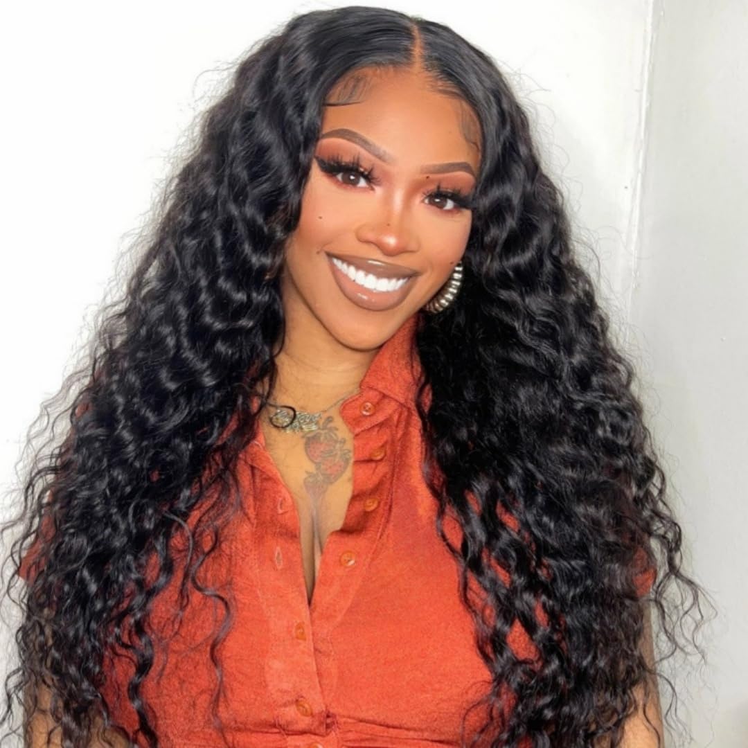 New Pre-Bleached Knots Wear Go Glueless Wig Pre-Cut HD Lace Deep Wave Human Hair