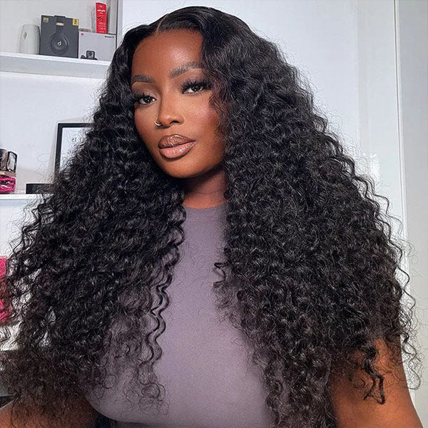 New Pre-Bleached Knots Wear Go Glueless Wig Pre-Cut HD Lace Deep Wave Human Hair