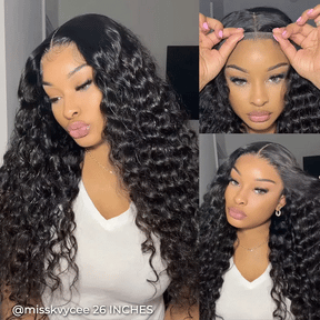 Loose Deep Wave Lace Front Wigs Human Hair Pre Plucked Pre Bleached 180 Density Glueless Human Hair Wigs