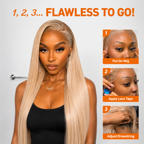 P18/613 Highlights Wig Straight HD Lace Front 13x6 Glueless Pre Plucked Natural Hairline