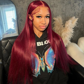 99J Burgundy 13x6 Body Wave Hd Lace Pre-everything Glueless HD Lace Wigs 250% Density