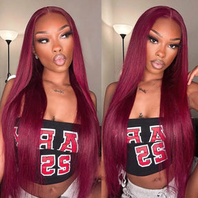 99J Burgundy 13x6 Body Wave Hd Lace Pre-everything Glueless HD Lace Wigs 250% Density