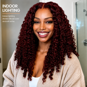 99J Burmese Curly Glueless Wig Bleached Knots 13x6 Full Pull Go Lace Front Wear Go Wig With Flexible Fit Drawstring