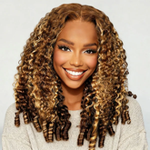 4/27 Highlight Color Burmese Curly Glueless Wig Pull Go 13x6 Full Lace Pre-Everything Wear Go Wig