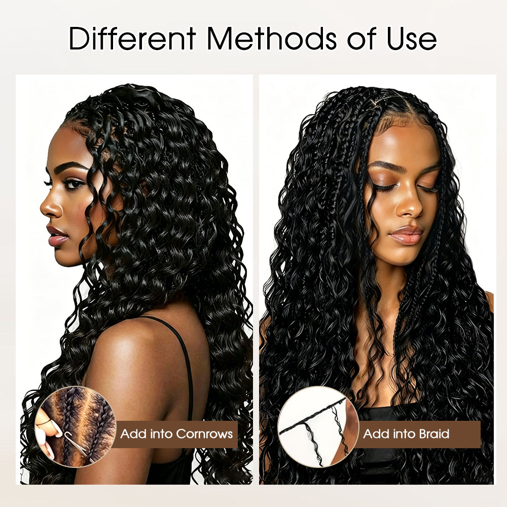 Burmese Curly Feather Crochet Human Hair Pre-Separated Protective Style