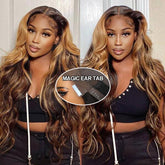 Straight Hair 4x4/8x5 Bye Bye Knots & 13x4 Pre Everything #1B/30 Highlight Colored Wigs Body Wave Wig 180% Density