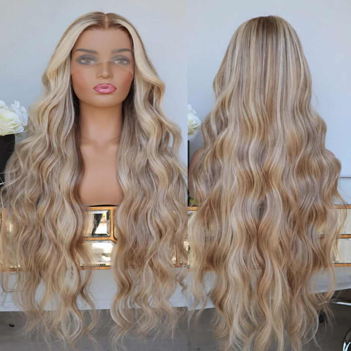 Body Wave Ash Brown Highlight Wig With Dark Roots Human Hair 5x5 13×4 13x6 HD Lace Frontal Wigs Pre Cut Lace