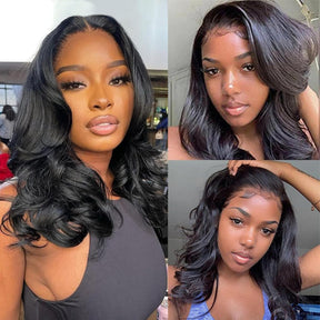 13x4 Bob Lace Frontal Wig Human Hair Body Wave HD Lace Closure Pre Plucked Glueless Bob Wigs forWomen