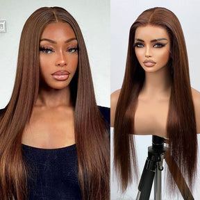 360 Lace Wig  Chocolate Brown invisible Strap Adjustable