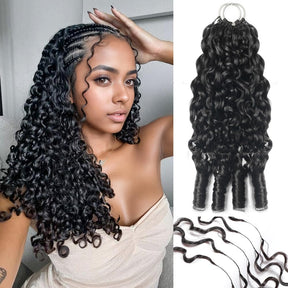 Burmese Curly Feather Crochet Human Hair Pre-Separated Protective Style