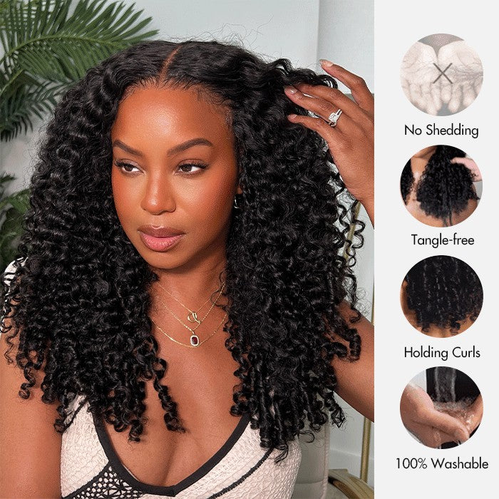 Burmese Curly 13×6 Wig With Spiral Curly Ends Invisi-Drawstring Pre-Everything Human Hair Wig