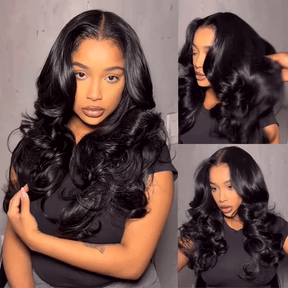 Butterfly Cut Curtain Bangs Loose Body Wave Wig 13x6 Deep Part Glueless Pre Cut HD Lace Drawstring Wig