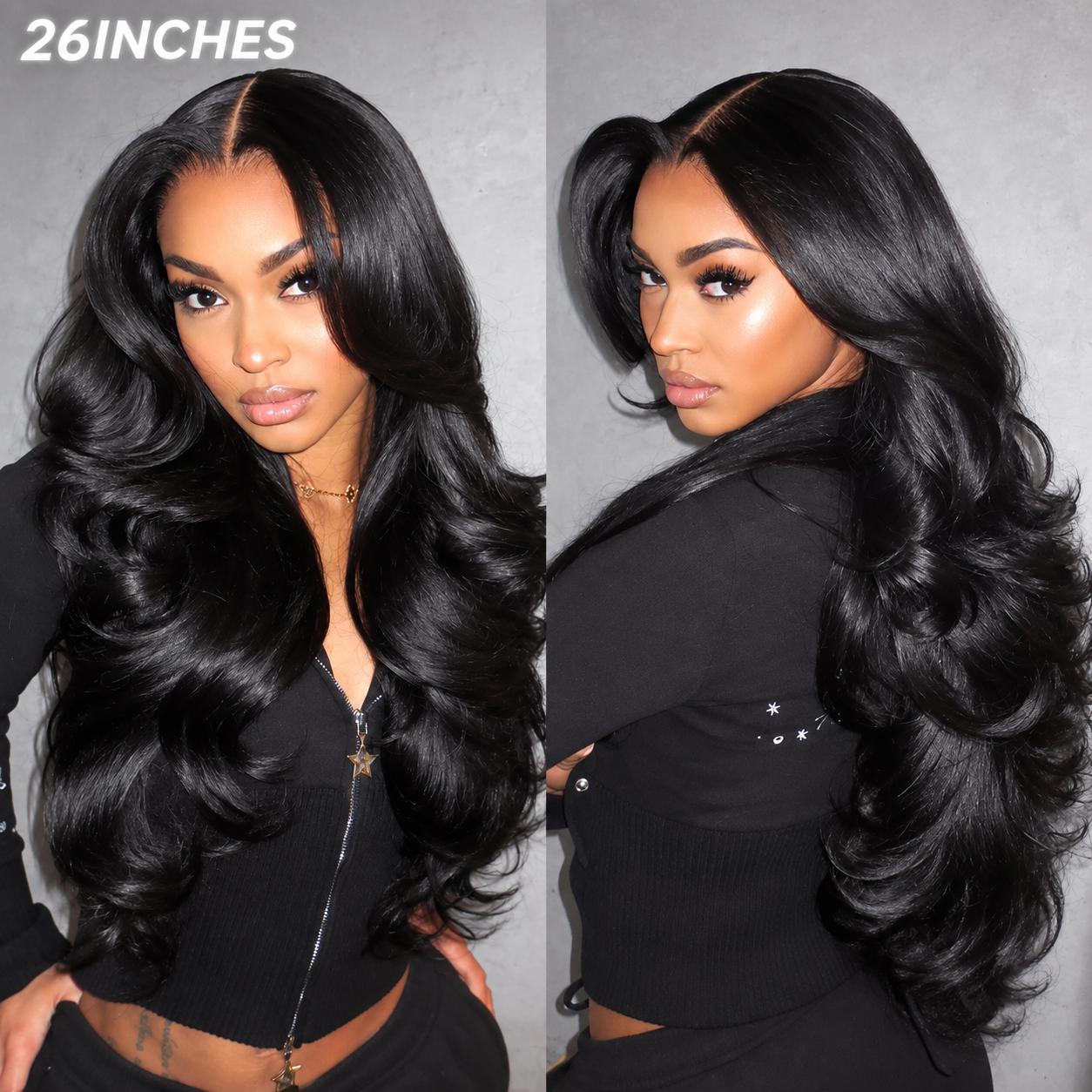 Butterfly Cut Curtain Bangs Loose Body Wave Wig 13x6 Deep Part Glueless Pre Cut HD Lace Drawstring Wig