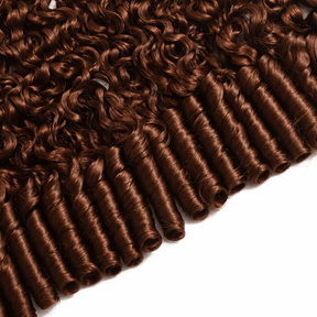 Reddish Brown Raw Burmese Curly Crochet Human Hair Pre Separated Miracle Knot Feather Braiding Hair For Boho Knotless Braids
