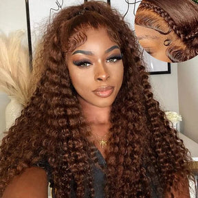 360 Lace Wig  Chocolate Brown invisible Strap Adjustable