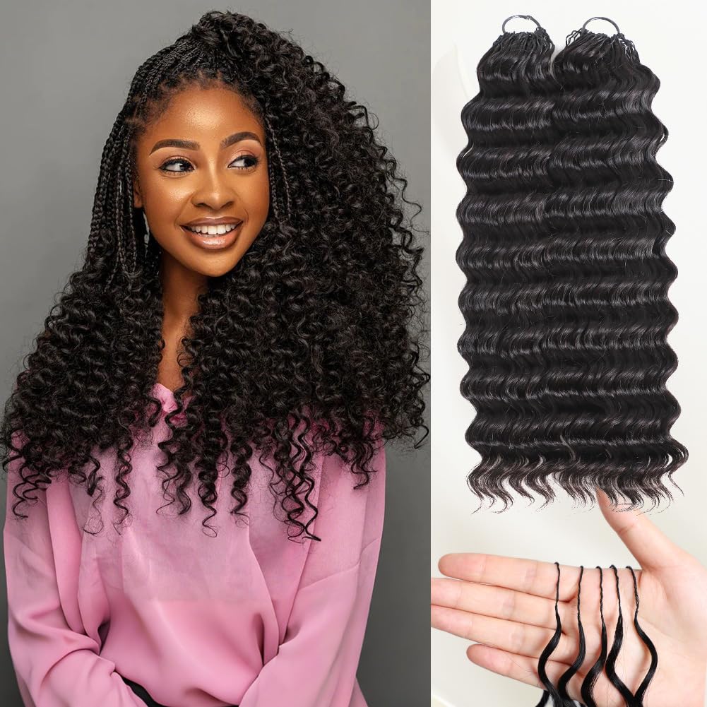 Deep Wave Lightweight Crochet Human Hair for Protective Styles