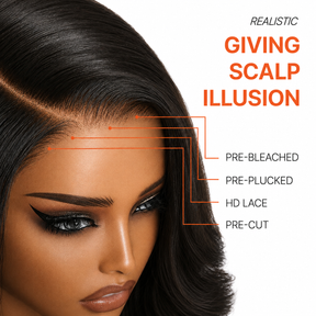 Butterfly Cut Curtain Bangs Loose Body Wave Wig 13x6 Deep Part Glueless Pre Cut HD Lace Drawstring Wig