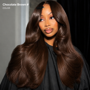 Face-Framing Curtain Bangs Silky Straight Glueless HD Lace Front Human Hair Wigs