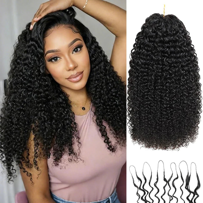 Kinky Curly Feather Crochet Hair - 100% Human Hair