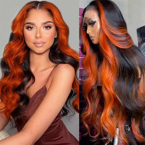 Ginger Orange Color 13x4 HD Lace Front Body Wave Wig