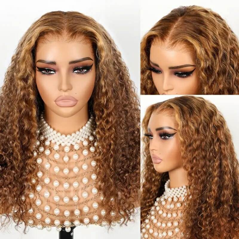 4/27 Deep Wave Glueless 8x5 13x6  HD Lace Frontal  Wig Human Hair 180% Density