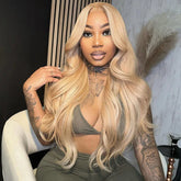 #27 Honey Blonde Body Wave 5x5 HD Lace Closure Glueless Human Hair Wig Pre Plucked Hairline