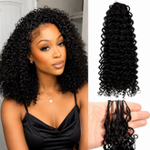 Reusable Upgraded Kinky Curly Feather Crochet Hair 100% Human Hair Natural Texture Crochet Hair