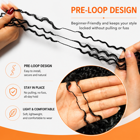 Reusable Upgraded Kinky Curly Feather Crochet Hair 100% Human Hair Natural Texture Crochet Hair