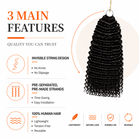 Reusable Upgraded Kinky Curly Feather Crochet Hair 100% Human Hair Natural Texture Crochet Hair