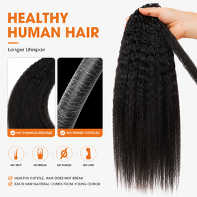 Kinky Straight Crochet Human Hair Pre Separated Blowout Texture Hair Extensions for Black Women