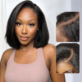 Ombre 1B/30 Brown Short Bob Glueless Wig Kinky Straight