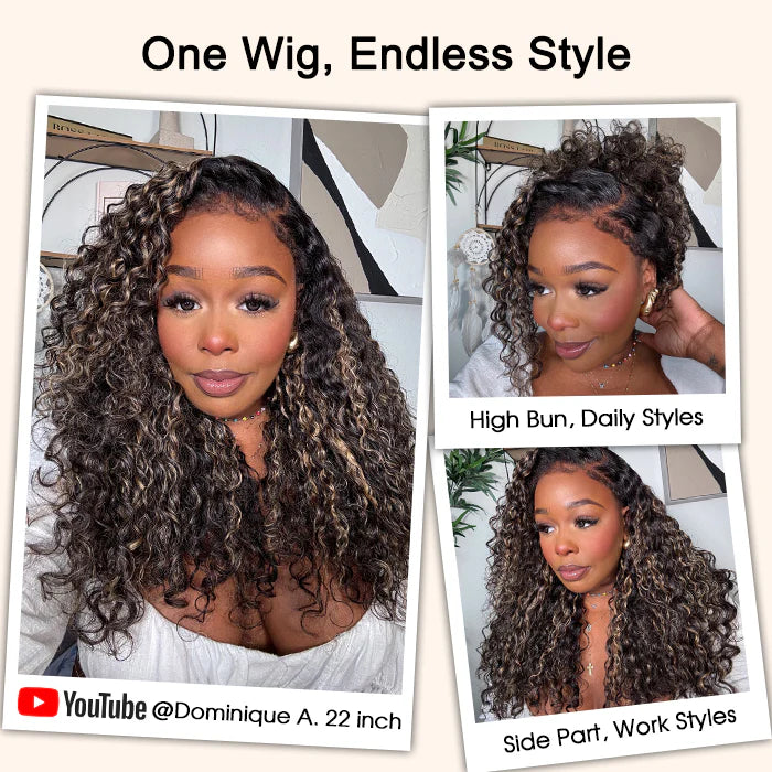 4C Curly Edges Jerry Curly Human Hair Wig M1B/27 Balayage Highlight Glueless Pre Plucked