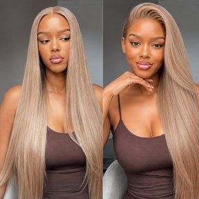 P18/613 Highlights Wig Straight HD Lace Front 13x6 Glueless Pre Plucked Natural Hairline