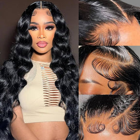 13x6 Full HD Invisible Lace Frontal Wigs Body Wave Human Hair Wigs Pre Plucked Natural Hairline