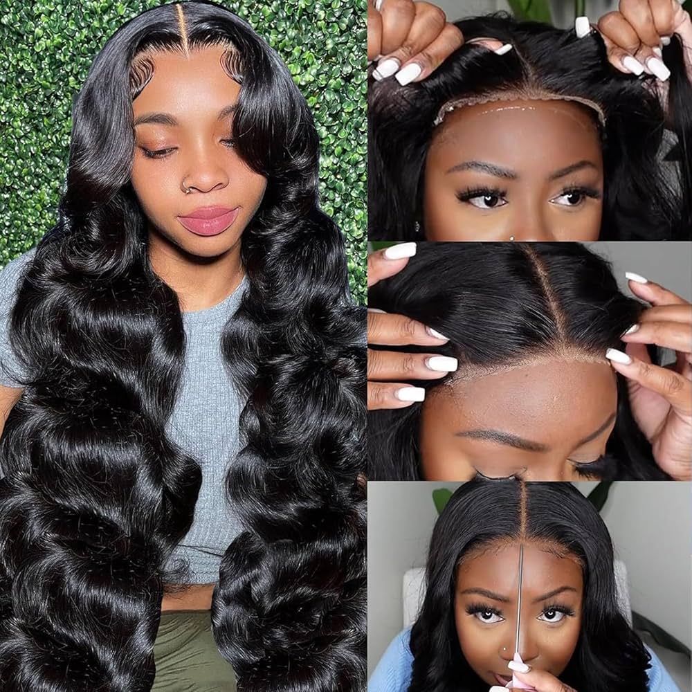 13x6 Full HD Invisible Lace Frontal Wigs Body Wave Human Hair Wigs Pre Plucked Natural Hairline