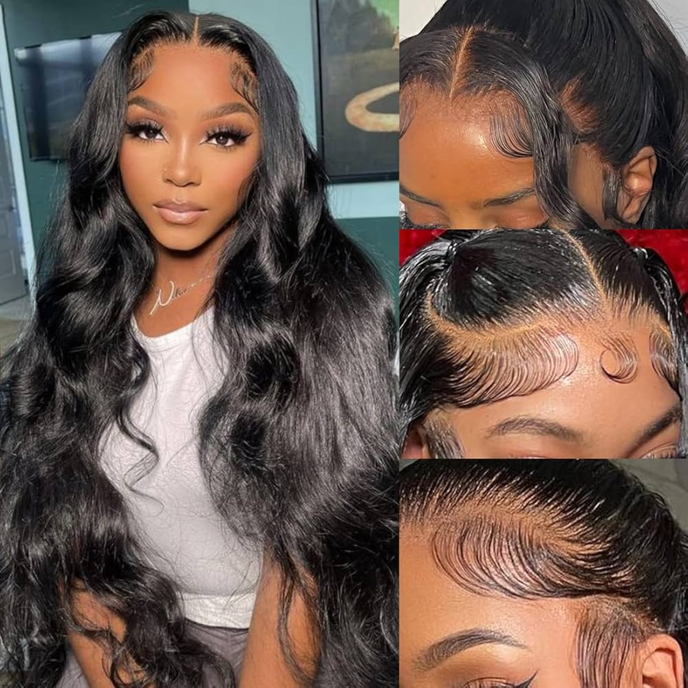 13x6 Full HD Invisible Lace Frontal Wigs Body Wave Human Hair Wigs Pre Plucked Natural Hairline