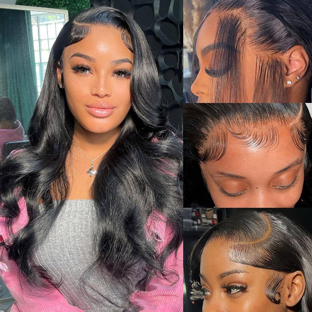 13x6 Full HD Invisible Lace Frontal Wigs Body Wave Human Hair Wigs Pre Plucked Natural Hairline