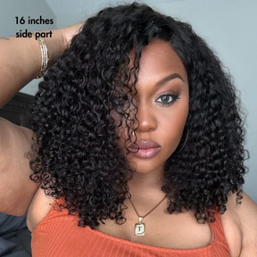 Pizazz Hair 250% Density Full Kinky Curly HD Lace Front Wigs Pre bleached Human Hair Wigs