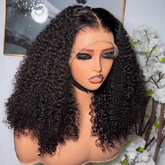 Pizazz Hair 300% Density Full Kinky Curly HD Lace Front Wigs Pre bleached Human Hair Wigs