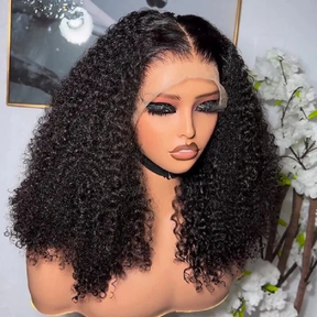Pizazz Hair 250% Density Full Kinky Curly HD Lace Front Wigs Pre bleached Human Hair Wigs